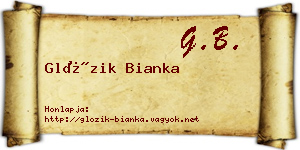 Glózik Bianka névjegykártya